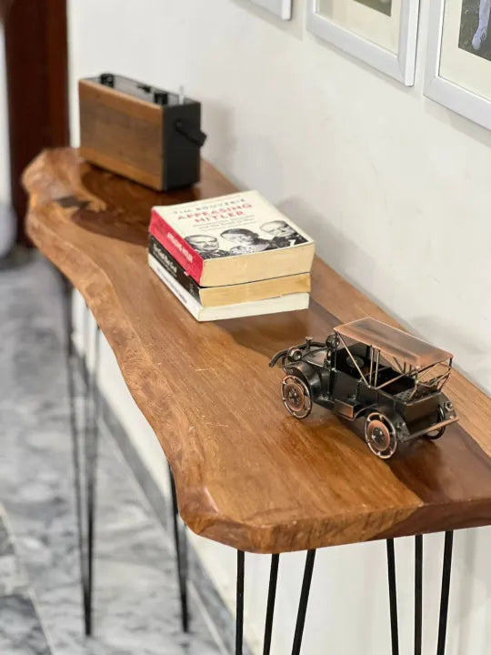 Live Edge Console Table 4ft | 30 Inch Height Hairpin Legs