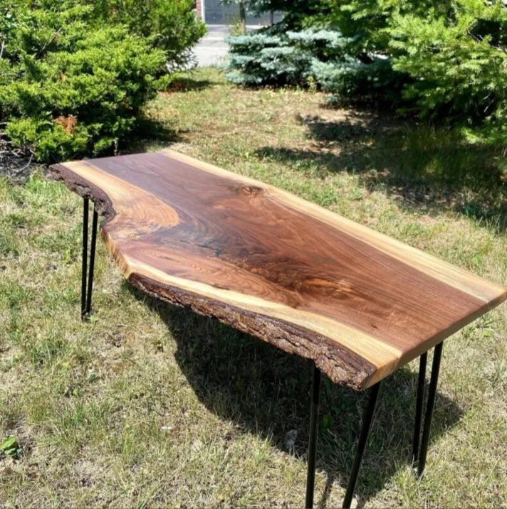 Live Edge Console Table 4ft | 30 Inch Height Hairpin Legs