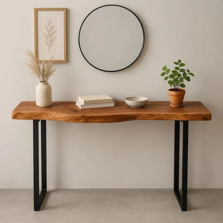 Live Edge Console Table 4ft | 30 Inch Height Hairpin Legs
