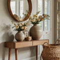 Handcrafted Solid Wood Console Table - Rustic Natural Finish